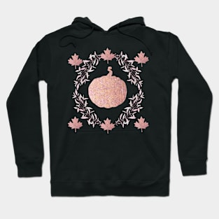 Pumpkin Bling, Rose Gold, Pretty And Festive, Girly Halloween, Decorate for Autumn, Cutie Pumpkin, Leaves and Fall Hoodie